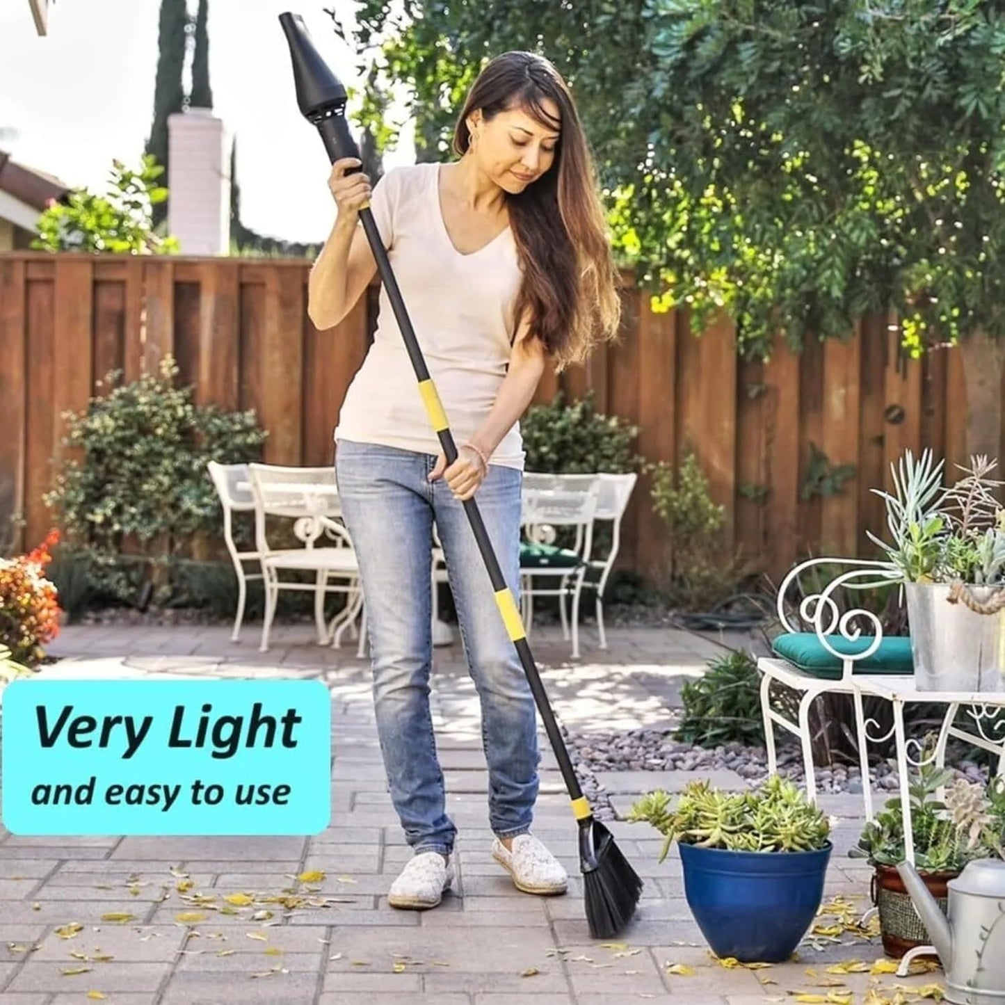 🧹 2-in-1 Broom & Blower – No More Yard Mess