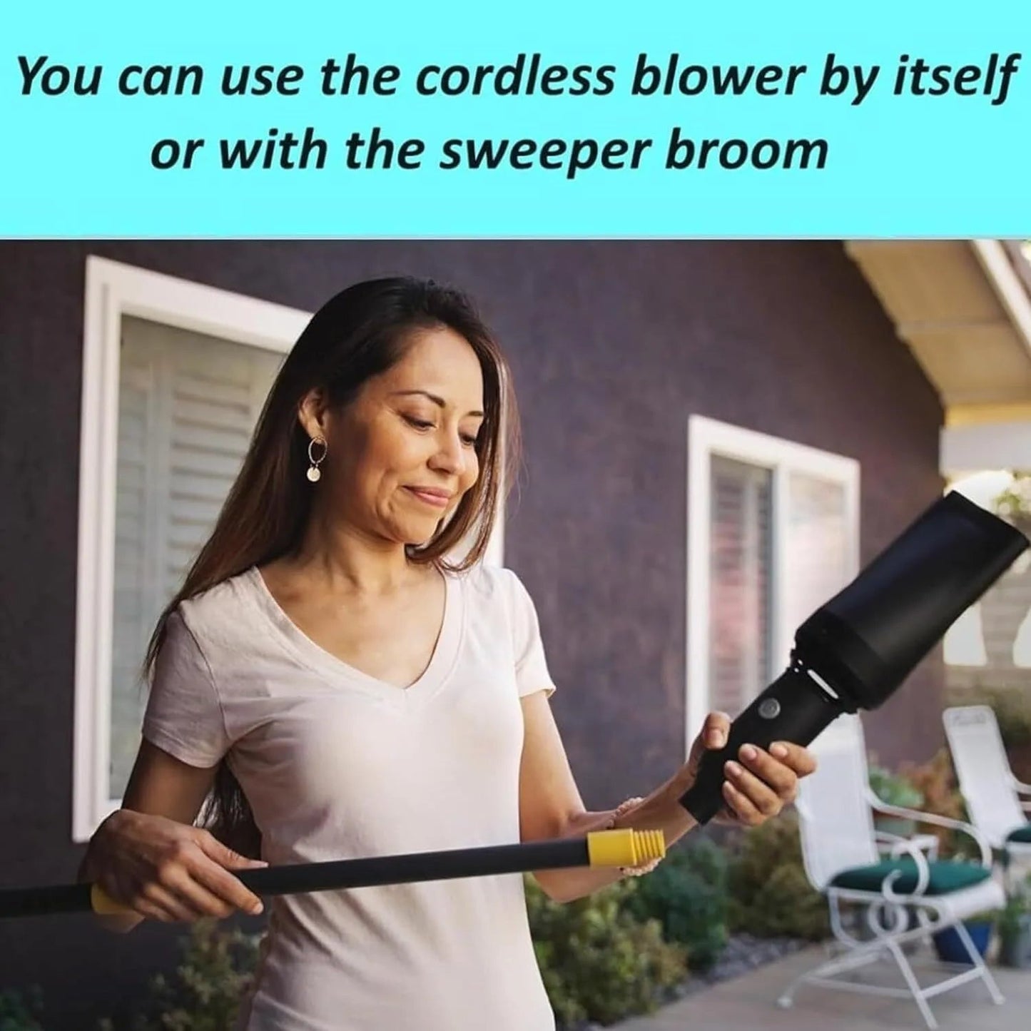 🧹 2-in-1 Broom & Blower – No More Yard Mess